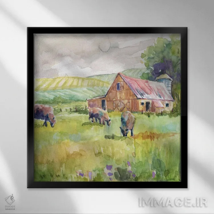 تابلو انبار بهاری اثر کارول رابینسون - نمای قابدار مشکی