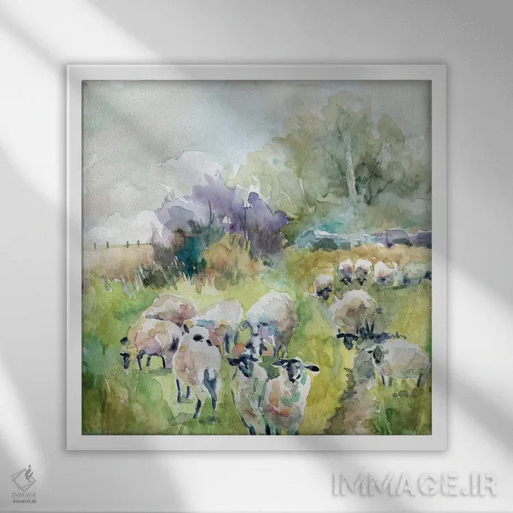 تابلو گلهٔ بهاری اثر کارول رابینسون - نمای قابدار سفید
