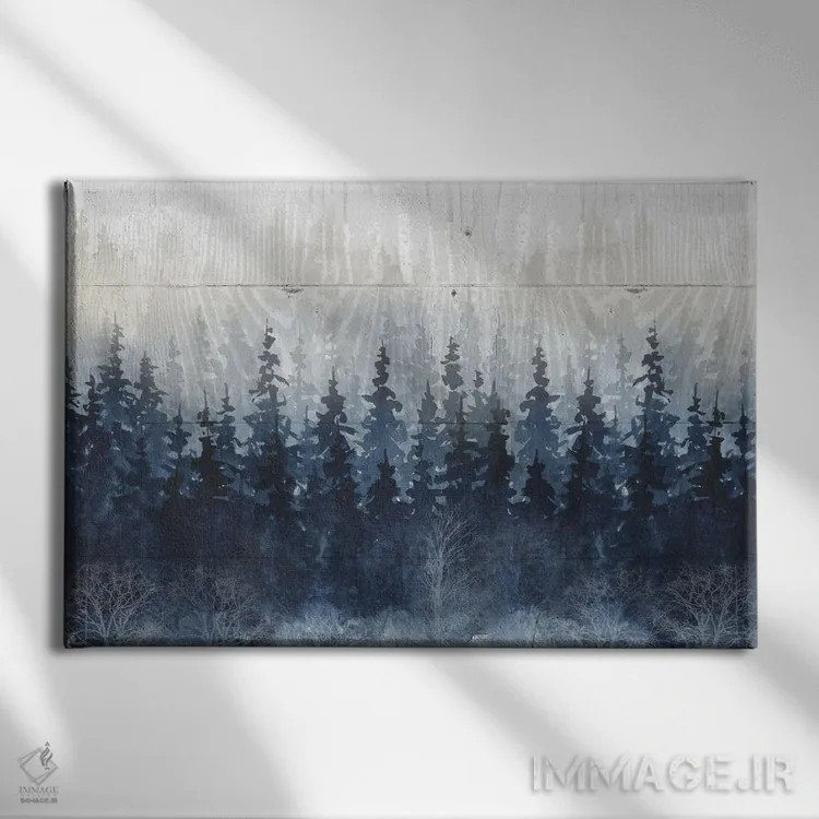 تابلو جنگل بنفش مهآلود اثر کارول رابینسون - نمای روبهرو روی دیوار