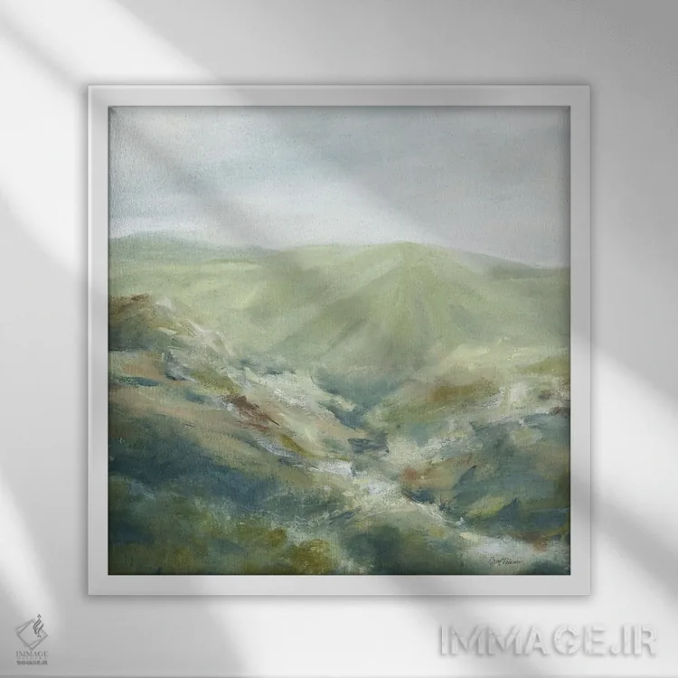 تابلو چراگاه کوهستانی اثر کارول رابینسون - نمای قابدار سفید