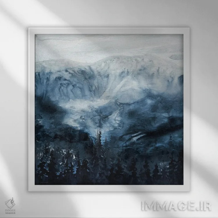 تابلو سایههای کوهستان اثر کارول رابینسون - نمای قابدار سفید