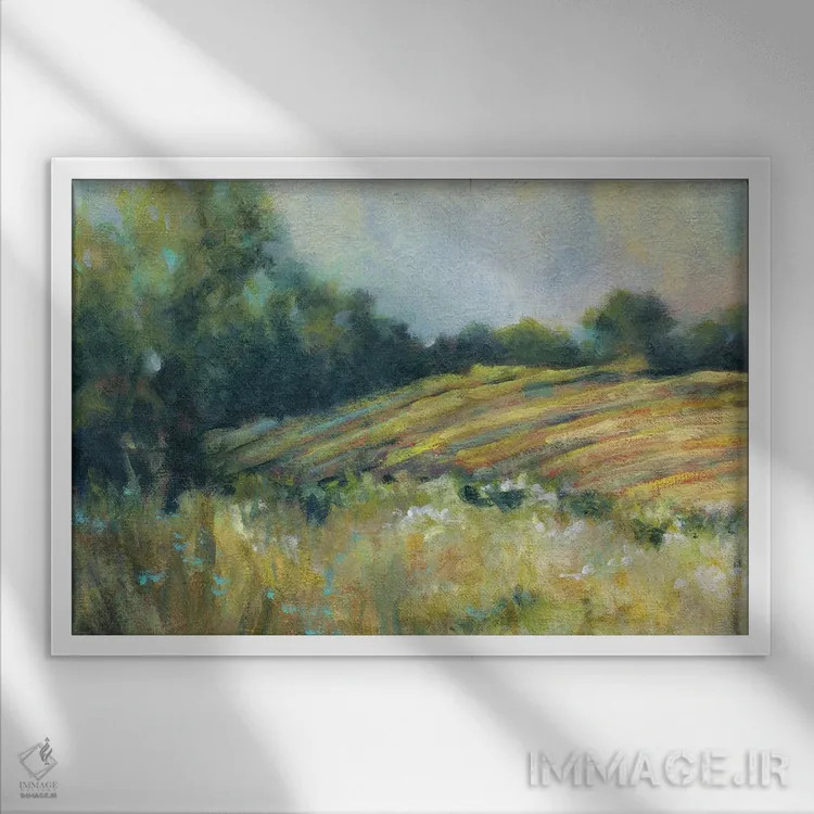 تابلو مزرعهٔ روستایی اثر کارول رابینسون - نمای قابدار سفید