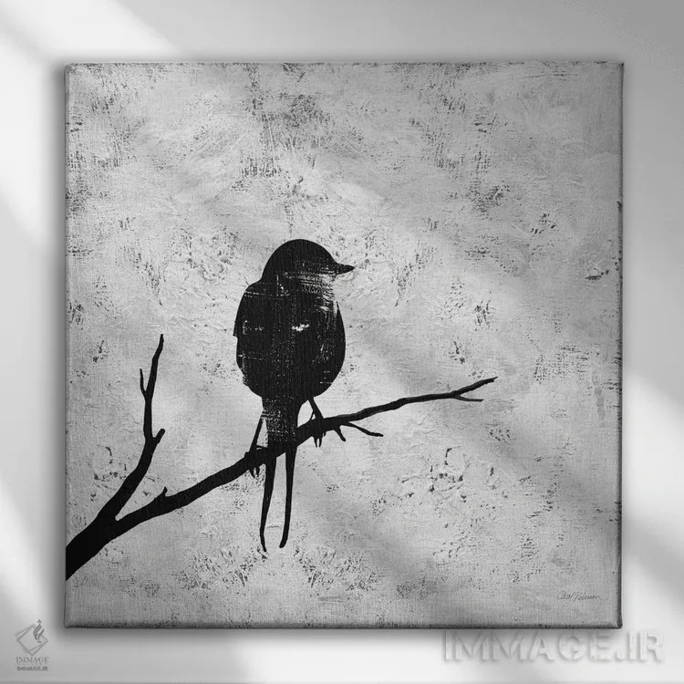 تابلو سیلوئت پرنده I اثر کارول رابینسون - نمای روبهرو روی دیوار