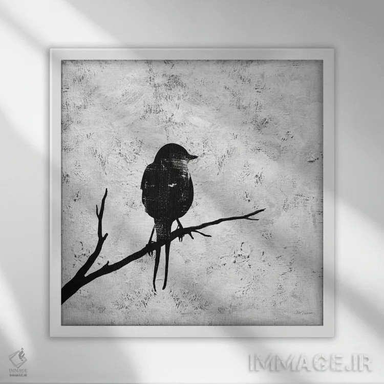 تابلو سیلوئت پرنده I اثر کارول رابینسون - نمای قابدار سفید