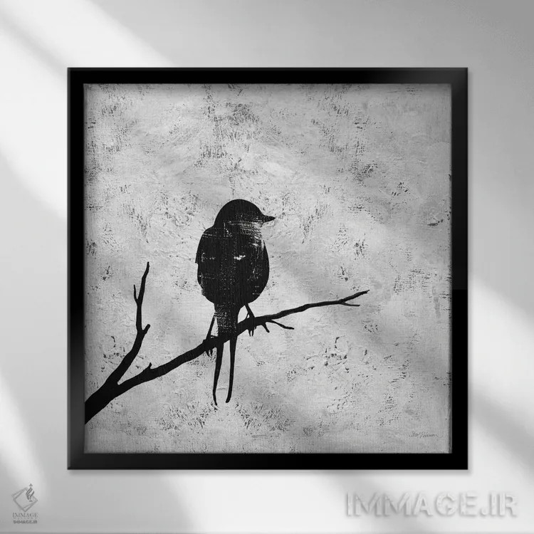 تابلو سیلوئت پرنده I اثر کارول رابینسون - نمای قابدار مشکی