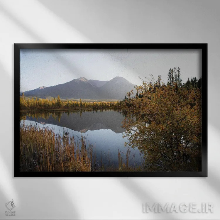 تابلو نور کم روی ورمیلین (رنگ قرمز خاص) اثر کارول رابینسون - نمای قابدار مشکی