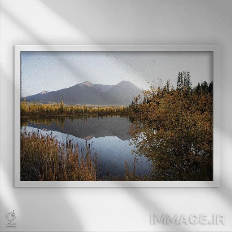 تابلو نور کم روی ورمیلین (رنگ قرمز خاص) اثر کارول رابینسون - نمای قابدار سفید