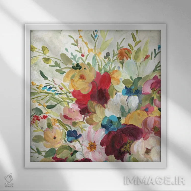 تابلو وفور باغ اثر کارول رابینسون - نمای قابدار سفید