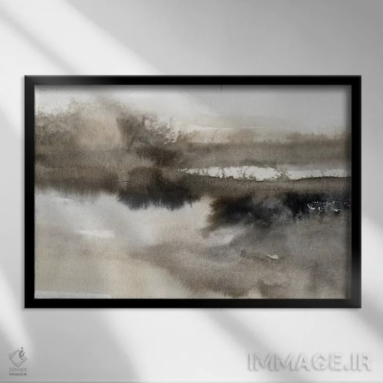 تابلو دریاچهٔ آرامش اثر کارول رابینسون - نمای قابدار مشکی