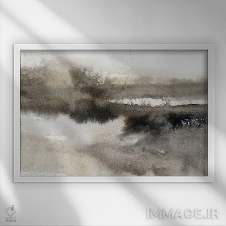 تابلو دریاچهٔ آرامش اثر کارول رابینسون - نمای قابدار سفید