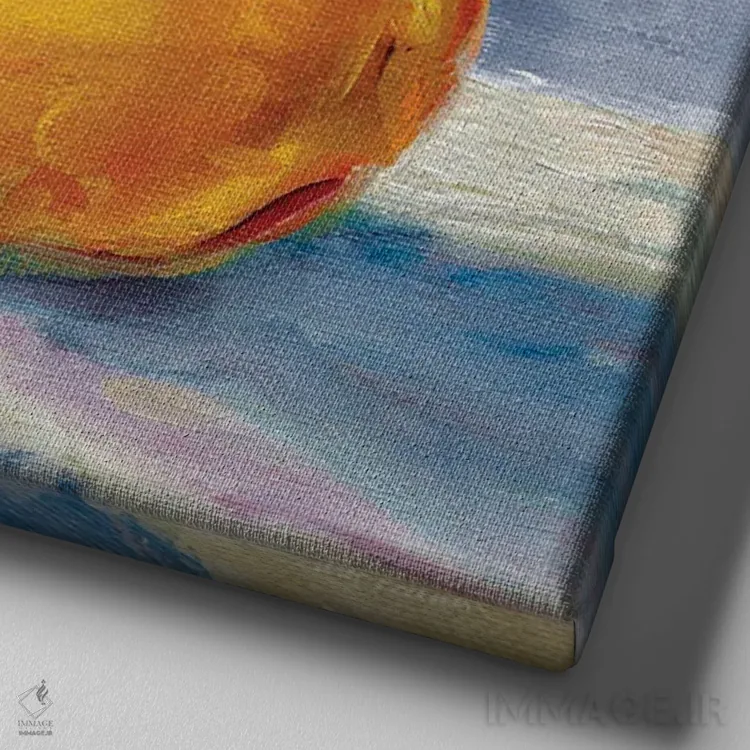 تابلو گلابیهای تازه اثر کارول رابینسون - نمای نزدیک بافت بوم