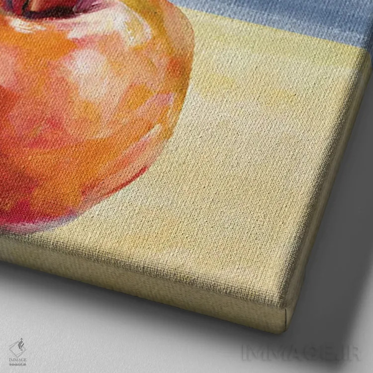 تابلو سیبهای تازه اثر کارول رابینسون - نمای نزدیک بافت بوم