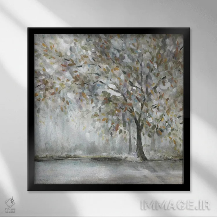 تابلو تنهٔ درخت باعظمت اثر کارول رابینسون - نمای قابدار مشکی