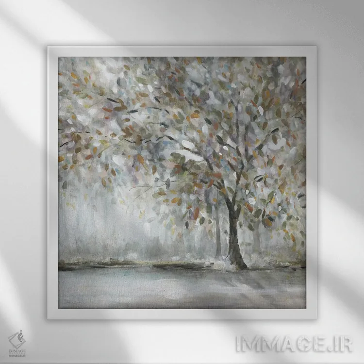 تابلو تنهٔ درخت باعظمت اثر کارول رابینسون - نمای قابدار سفید