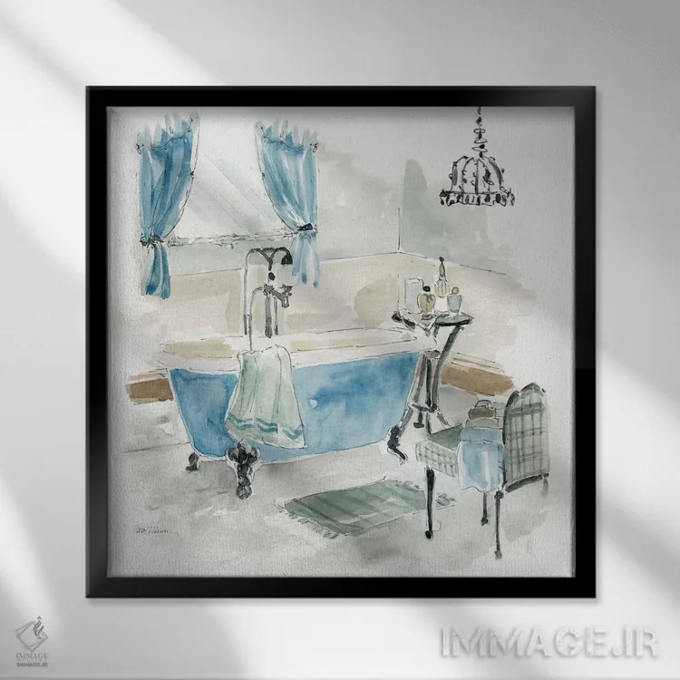 تابلو حمام کلبه فانتزی I اثر کارول رابینسون - نمای قابدار مشکی