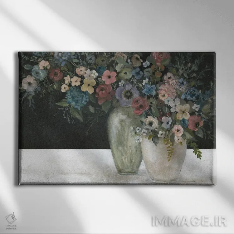 تابلو شکوفههای کلاسیک اثر کارول رابینسون - نمای روبهرو روی دیوار