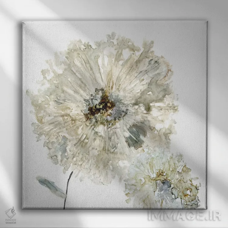 تابلو گل داوودی درخشان ۲ اثر کارول رابینسون - نمای روبهرو روی دیوار