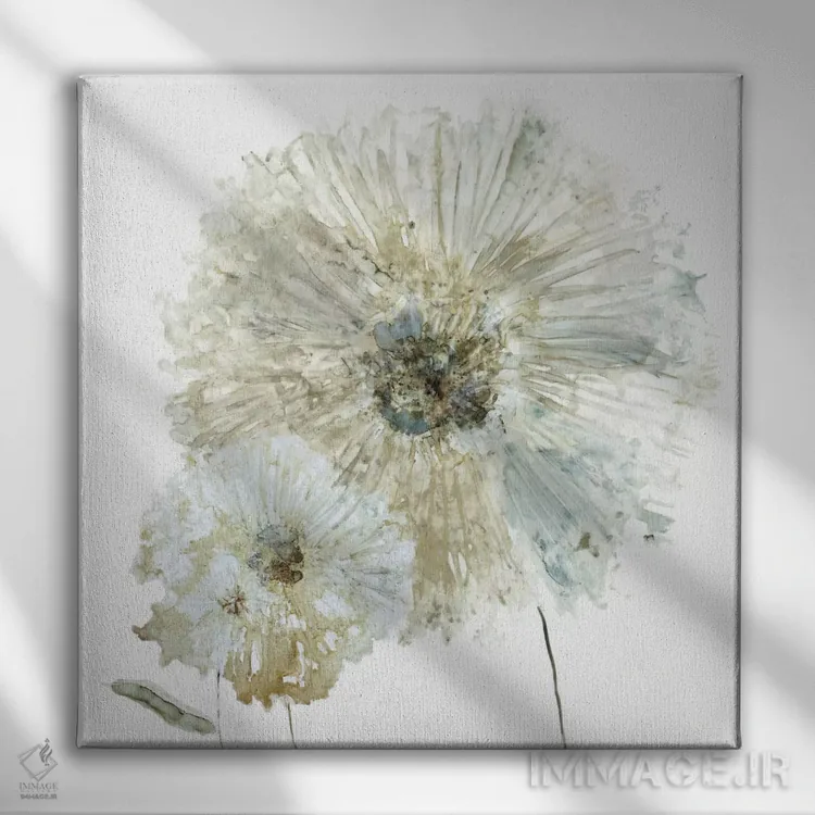 تابلو گل داوودی درخشان ۱ اثر کارول رابینسون - نمای روبهرو روی دیوار