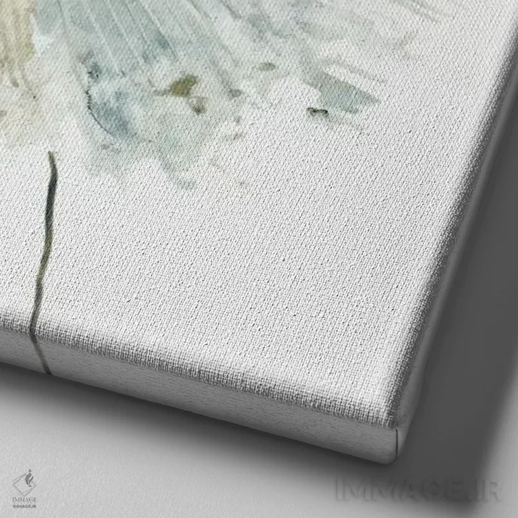 تابلو گل داوودی درخشان ۱ اثر کارول رابینسون - نمای نزدیک بافت بوم