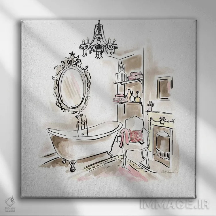 تابلو شکوه صورتی ۲ اثر کارول رابینسون - نمای روبهرو روی دیوار