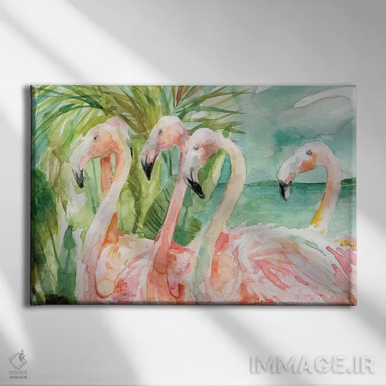 تابلو بانوان صورتی اثر کارول رابینسون - نمای روبهرو روی دیوار