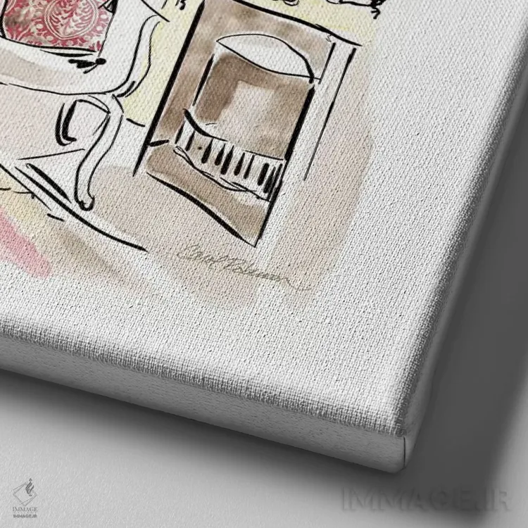 تابلو شکوه صورتی ۲ اثر کارول رابینسون - نمای نزدیک بافت بوم