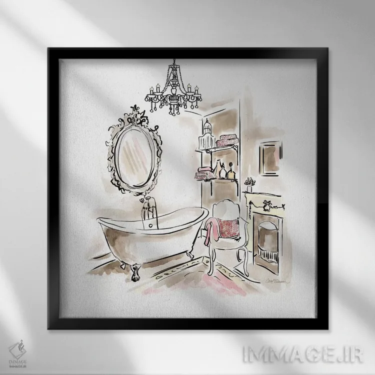 تابلو شکوه صورتی ۲ اثر کارول رابینسون - نمای قابدار مشکی