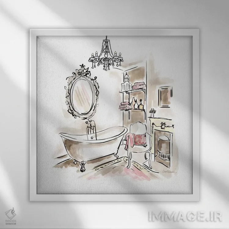 تابلو شکوه صورتی ۲ اثر کارول رابینسون - نمای قابدار سفید