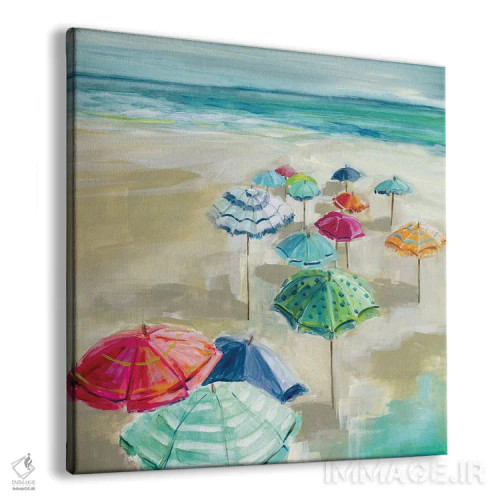 تابلو ساحل چتر ۱ اثر کارول رابینسون - نمای پرسپکتیو محصول