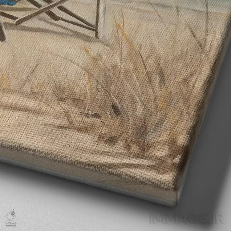 تابلو تعطیلات تابستانی ۲ اثر کارول رابینسون - نمای نزدیک بافت بوم