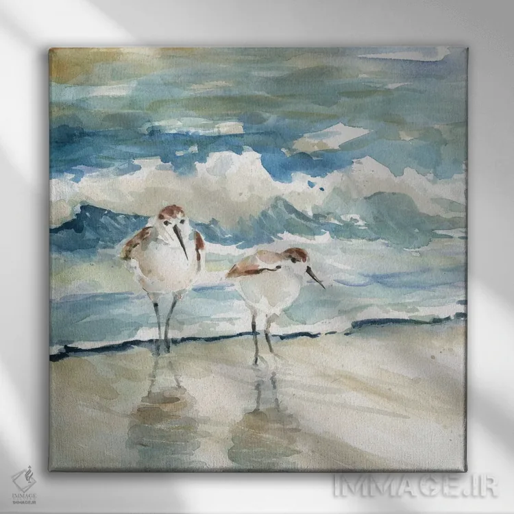 تابلو پرندگان ساحلی اثر کارول رابینسون - نمای روبهرو روی دیوار