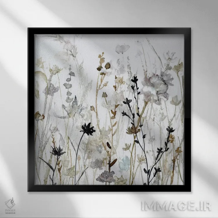 تابلو مه گلهای وحشی ۲ اثر کارول رابینسون - نمای قابدار مشکی