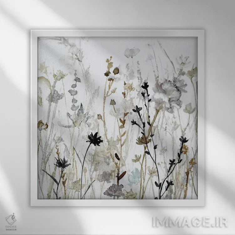 تابلو مه گلهای وحشی ۲ اثر کارول رابینسون - نمای قابدار سفید