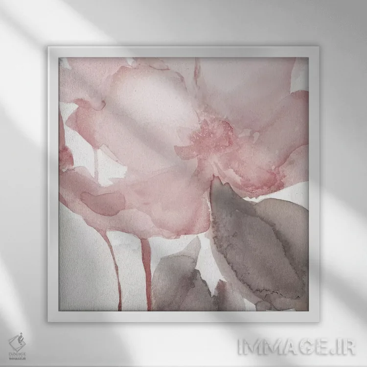 تابلو شکوفههای سرخرنگ ۲ اثر کارول رابینسون - نمای قابدار سفید