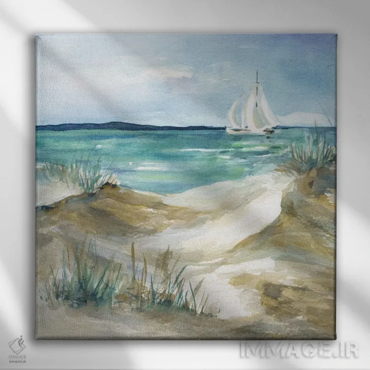 تابلو بیا به خانه بادبان بکشیم اثر کارول رابینسون - نمای روبهرو روی دیوار