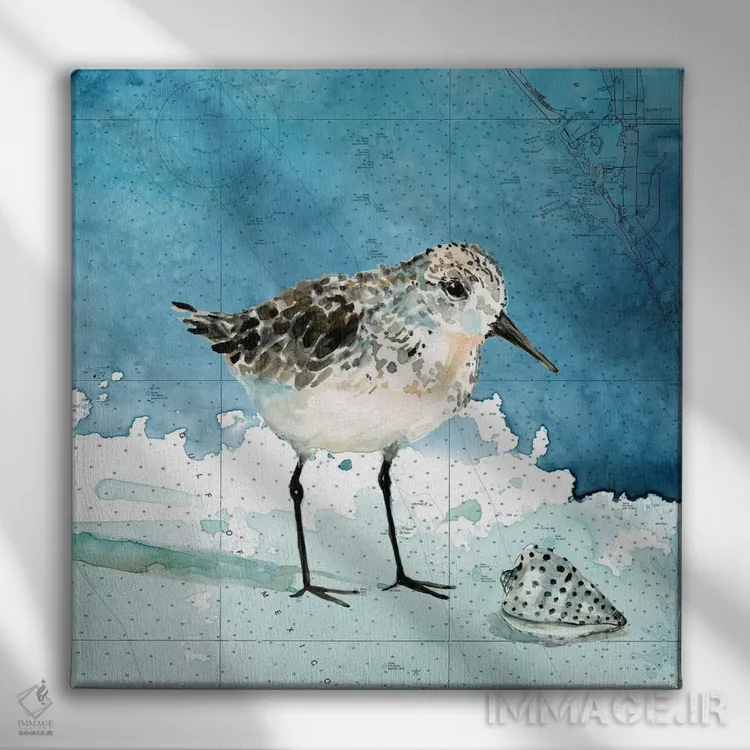 تابلو سنکپای ساحل خلیج ۱ اثر کارول رابینسون - نمای روبهرو روی دیوار