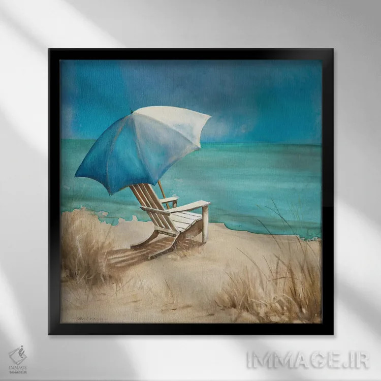تابلو ساحل دلری ۱ اثر کارول رابینسون - نمای قابدار مشکی