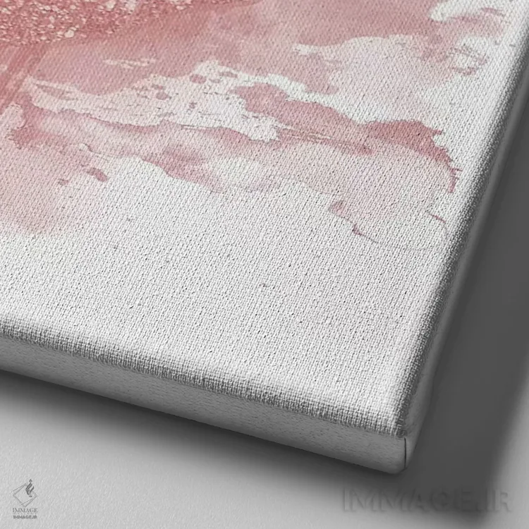 تابلو لبهای رزگلد اثر ناتالی کارپنتری - نمای نزدیک بافت بوم