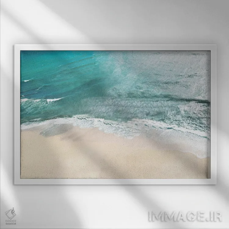 تابلو جزر و مد مائوئی اثر ناتالی کارپنتری - نمای قابدار سفید