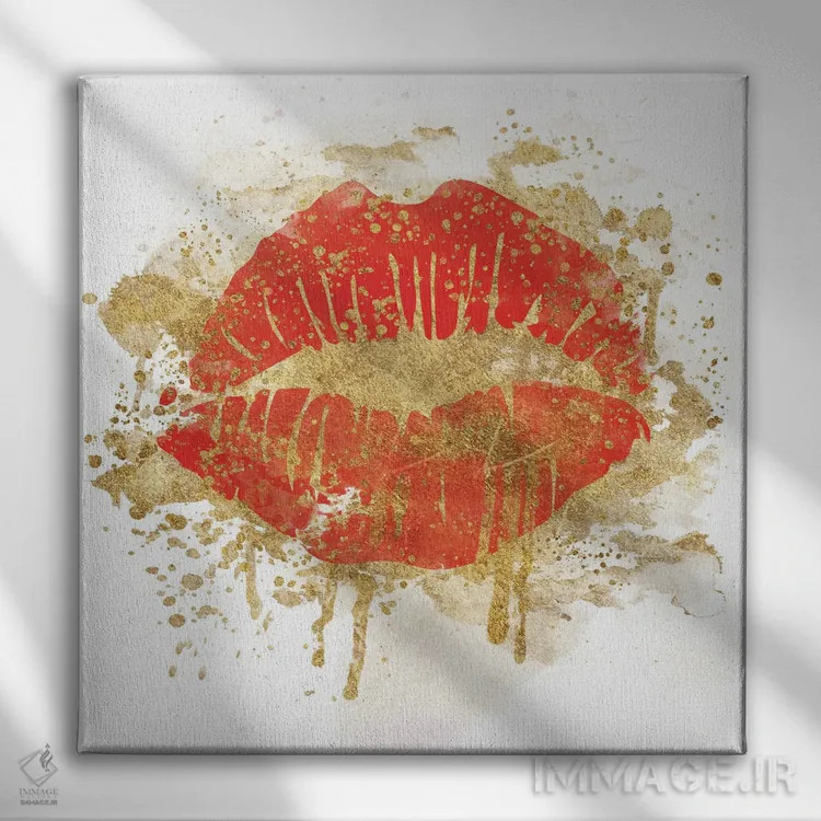 تابلو بوسههای قرمز اثر ناتالی کارپنتری - نمای روبهرو روی دیوار