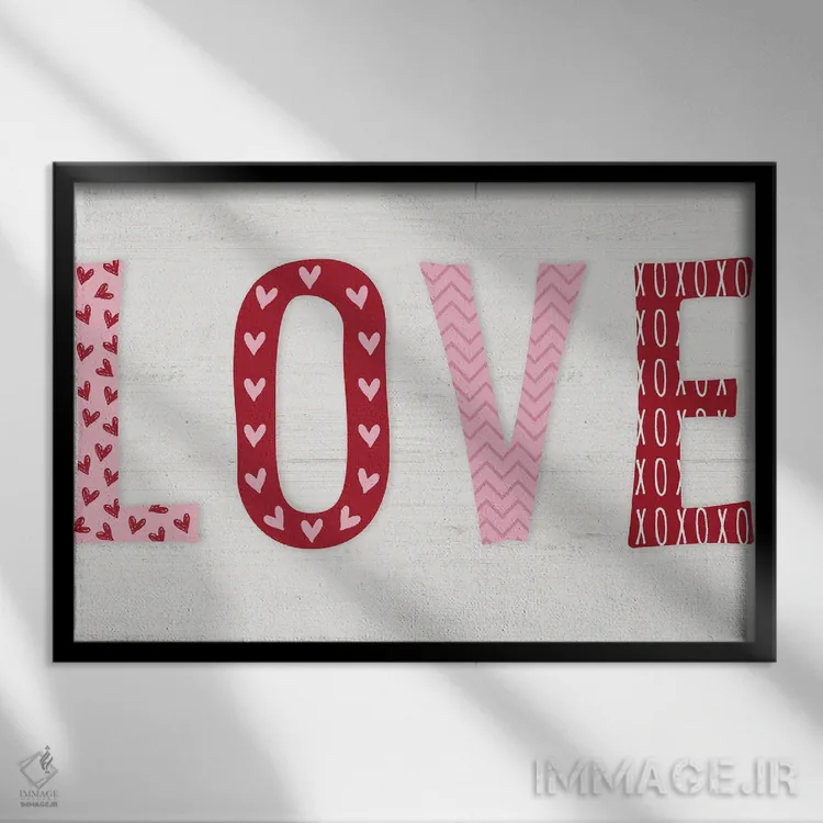 تابلو عشق با نقش و نگار اثر ناتالی کارپنتری - نمای قابدار مشکی