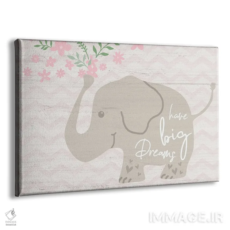 تابلو فیل گلدار اثر ناتالی کارپنتری - نمای پرسپکتیو محصول