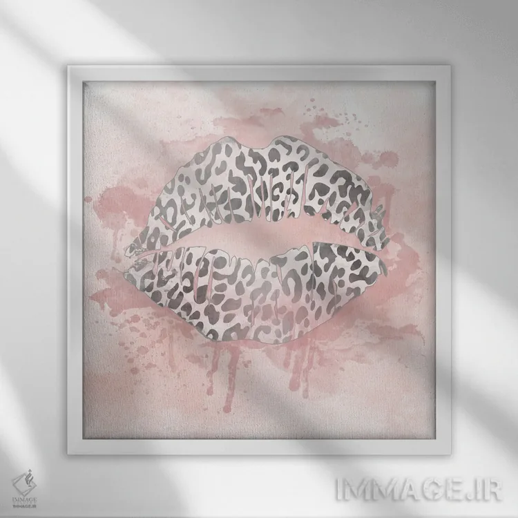 تابلو بوسههای یوزپلنگ اثر ناتالی کارپنتری - نمای قابدار سفید