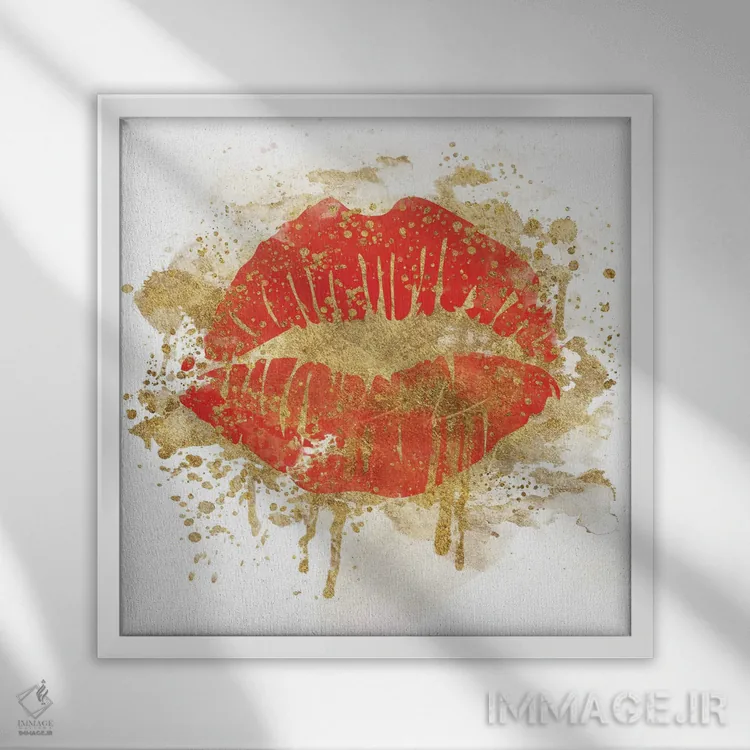 تابلو بوسههای قرمز اثر ناتالی کارپنتری - نمای قابدار سفید