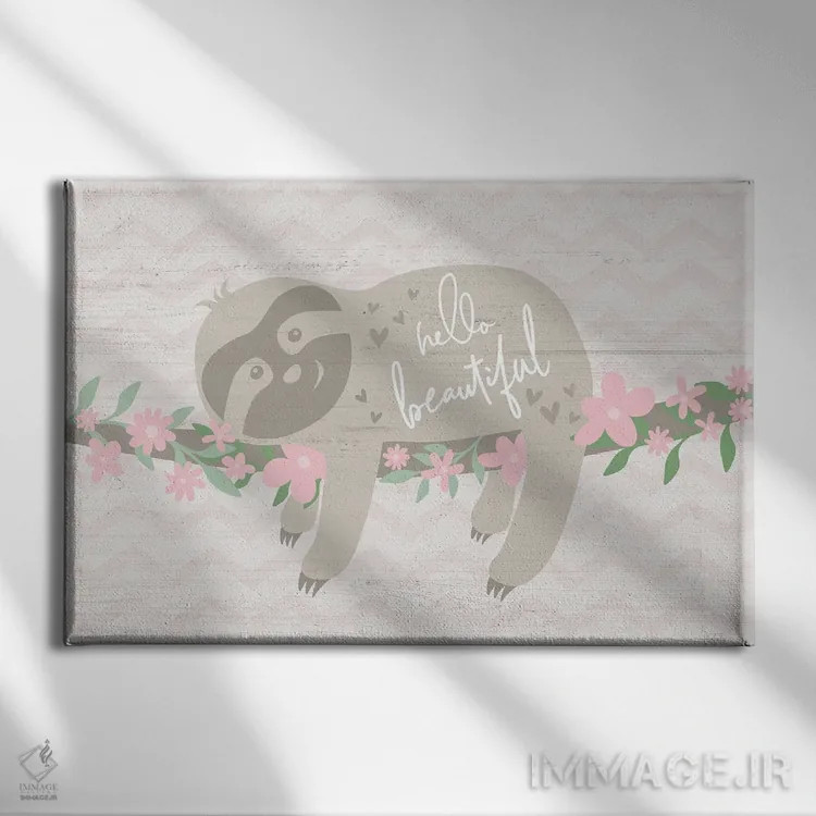 تابلو تنبلی گلدار اثر ناتالی کارپنتری - نمای روبهرو روی دیوار