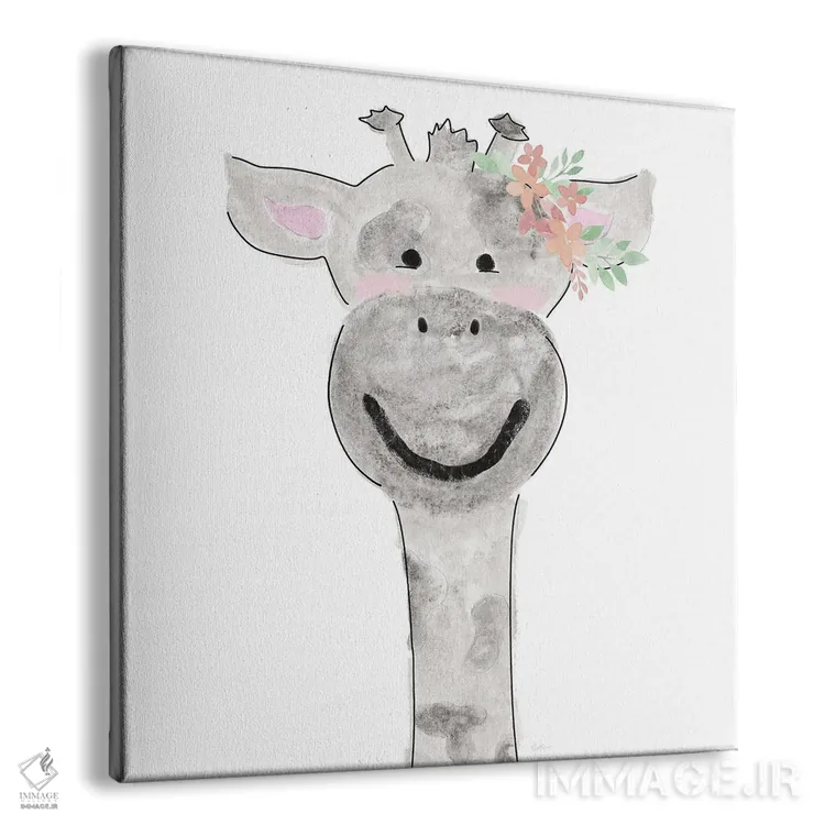 تابلو زرافه بامزه اثر ناتالی کارپنتری - نمای پرسپکتیو محصول