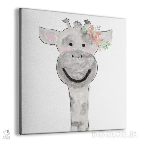 تابلو زرافه بامزه اثر ناتالی کارپنتری - نمای پرسپکتیو محصول