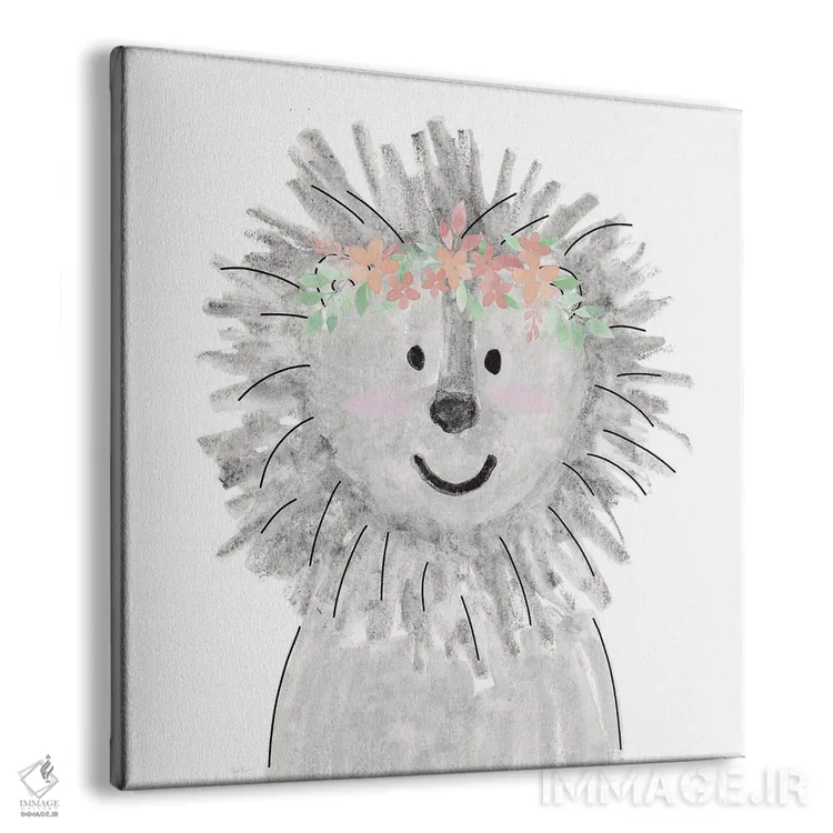 تابلو شیر بامزه اثر ناتالی کارپنتری - نمای پرسپکتیو محصول