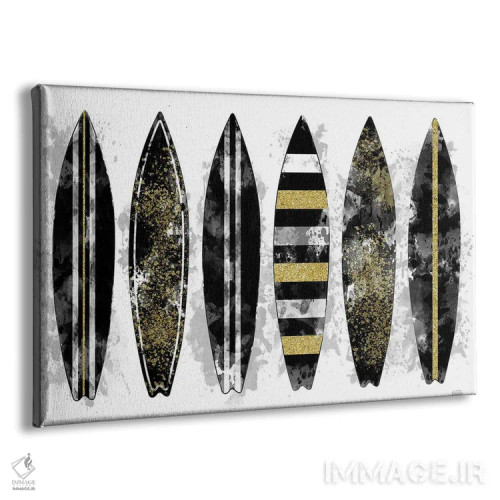 تابلو موج طلایی اثر ناتالی کارپنتری - نمای پرسپکتیو محصول