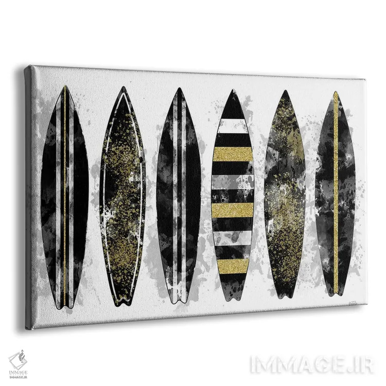 تابلو موج طلایی اثر ناتالی کارپنتری - نمای پرسپکتیو محصول